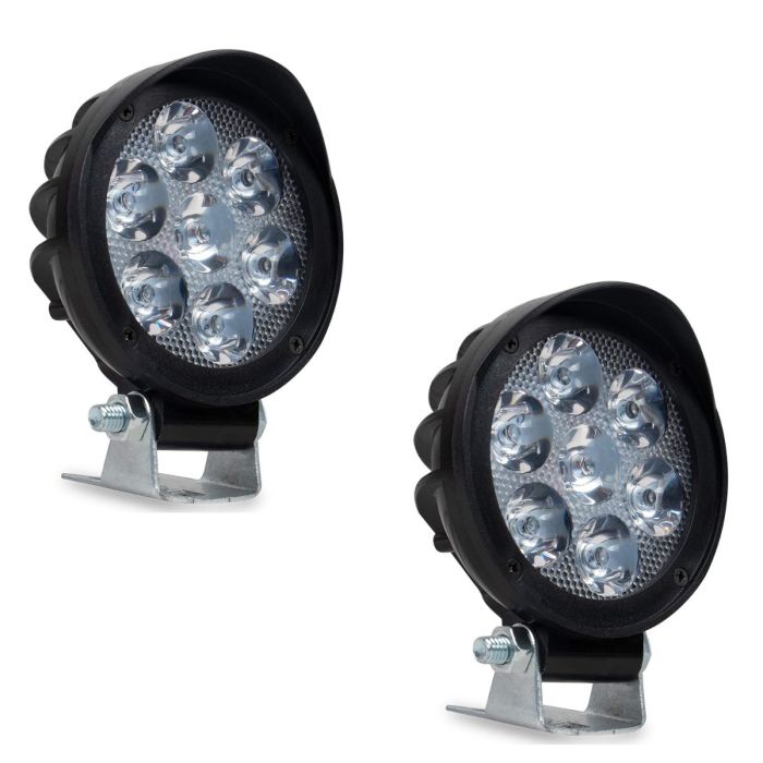 Allextreme EX7RF2P 7 LED 21W Round Fog Light for Motorcycle Car ATV Jeep 4x4 Tractor Off Road Waterproof Shockproof 3 Inch Lamp with Mounting - Pack of 2