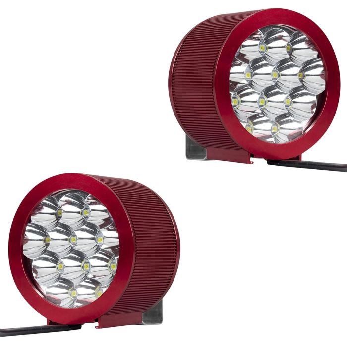 Allextreme EX12FH2 12 LED Fog Light with Attached High Decibel Loud Sound Horn for Motorcycle and Cars (Random Colors, 2 PCS)