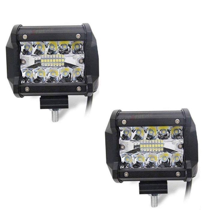 Allextreme EX4IF2P 18 LED Driving Fog Light Bar 4 inch Cube CREE Waterproof Pod Work Light for Bike Cars and Motorcycle (36W, White Light, 2 PC)