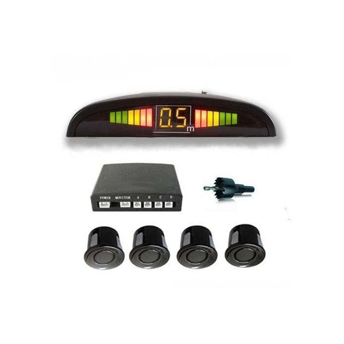 AllExtreme EXRPSFC Car Reverse 4 Parking Sensor System Reverse Backup Radar System with LED Display