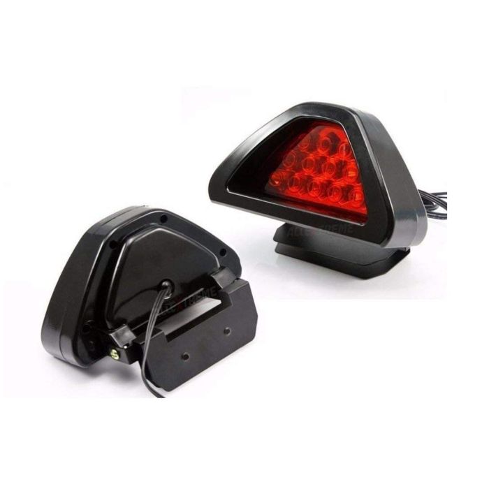 Allextreme EX12TL1 Car LED Brake Light Triangle Rear Tail Light Vehicle Reverse Lamp Warning Strobe Flash Light Modification Indicator Light (12 Led, Red)