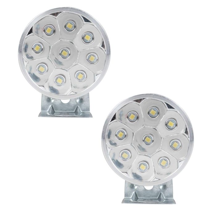 Allextreme EX9SFW2 9 LED Round Fog Light 3 Inches Off Road Driving Lamp for Motorcycle, Car and Bikes (9W, White Light, 2 Pcs)