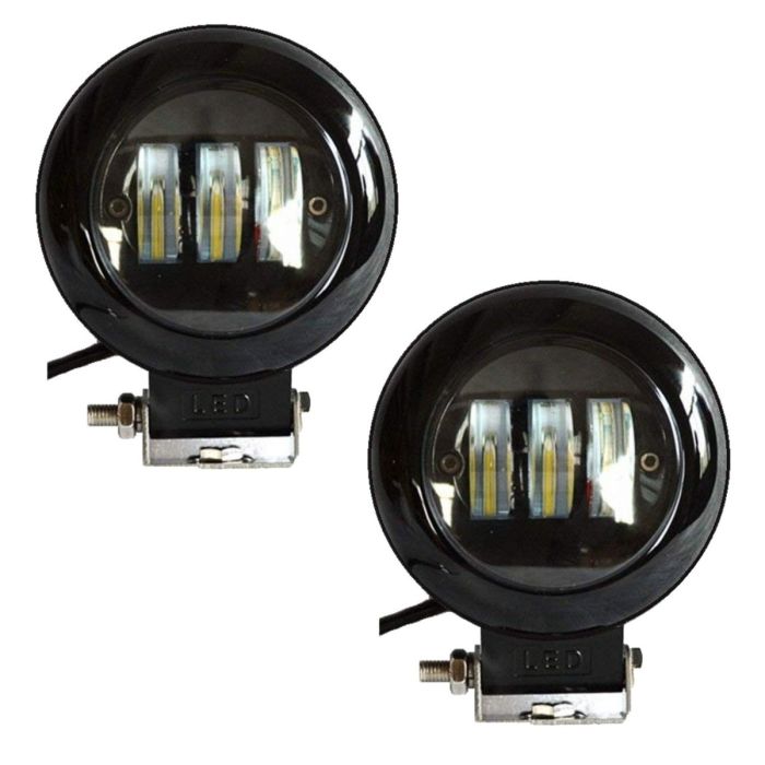 Allextreme EX4IFL2 3 LED Headlight Lamp Universal Waterproof Off Road Driving CREE LED Fog Light for Bike, Jeep and Cars (40W, White, 2 PCS, 6 Months Warranty)