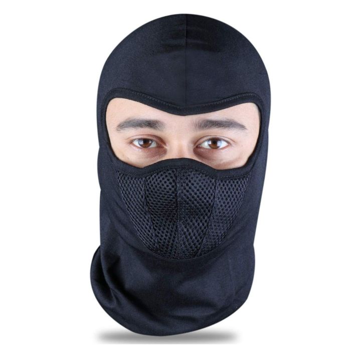 AllExtreme EXHFM2B Bike Riding Face Mask Anti Pollution Dust Sun Protection Half Air Net Ninja Face Cover Mask (Black)