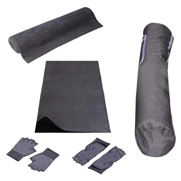 AllExtreme EXYMGK4 Unisex Anti-Slip Yoga Kit with Carry Bag, Gloves & Socks Anti-Skid Cotton Yoga Mat for Men & Women Fitness Gym Workout Pilates Meditation & Flooring Exercise