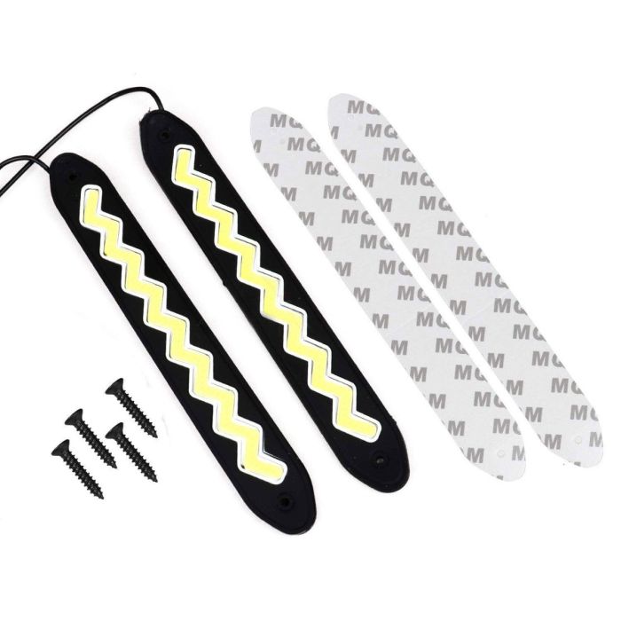 Allextreme EXDRLZ2 Universal Daytime Running Light Waterproof Working Lights Flexible LED DRL Driving Lamp for All Bikes and Cars (Zig-Zag, White)
