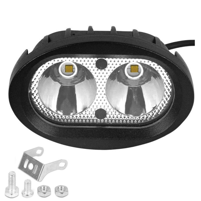 Allextreme EXER8F1 2 LED Oval Projector Fog Light Auxiliary Waterproof Spot Beam Off-Road Driving Lamp for Motorcycle and Cars (20W, White Light, 1 PC)
