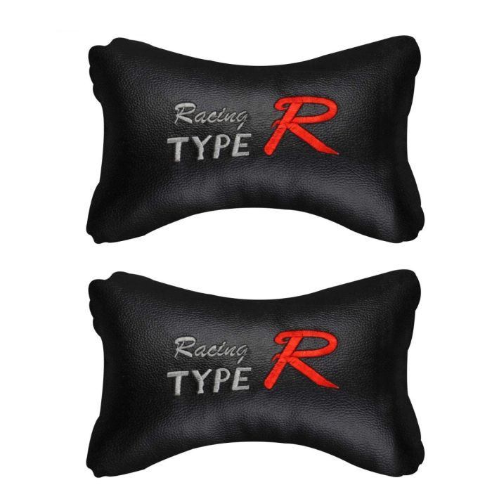 Allextreme EXCHNP2 PU Leather Car Headrest Neck Head Pillow Cushion with Adjustable Straps for SUV Travel Seat (Random Colors, 2 Pcs)