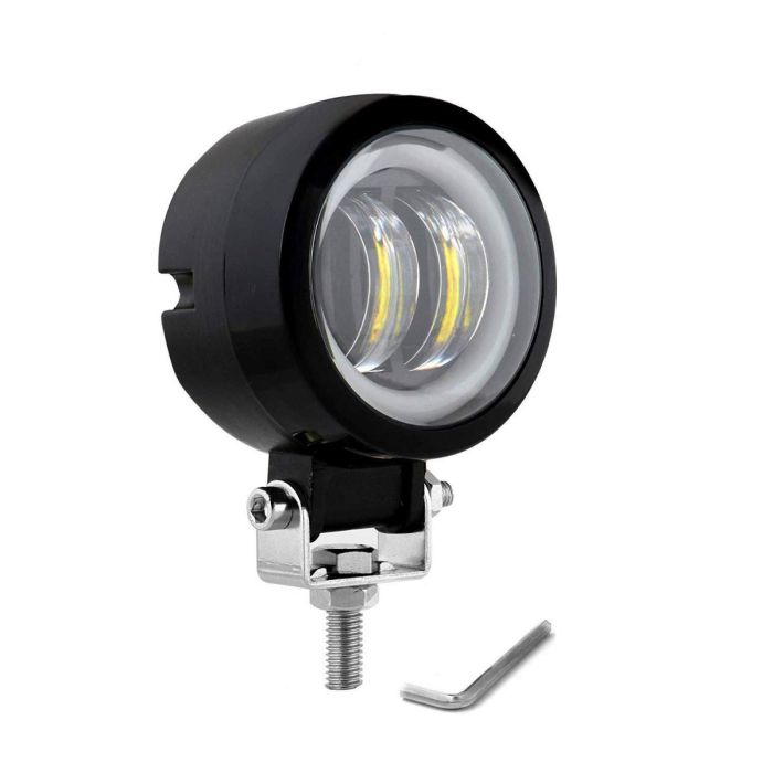 Allextreme EX3IHB1 3 Inch Round White Fog Light with Blue Halo Angel Eye Ring for Bike Motorcycle Car & Off Road SUV (20W, 1 Pc)
