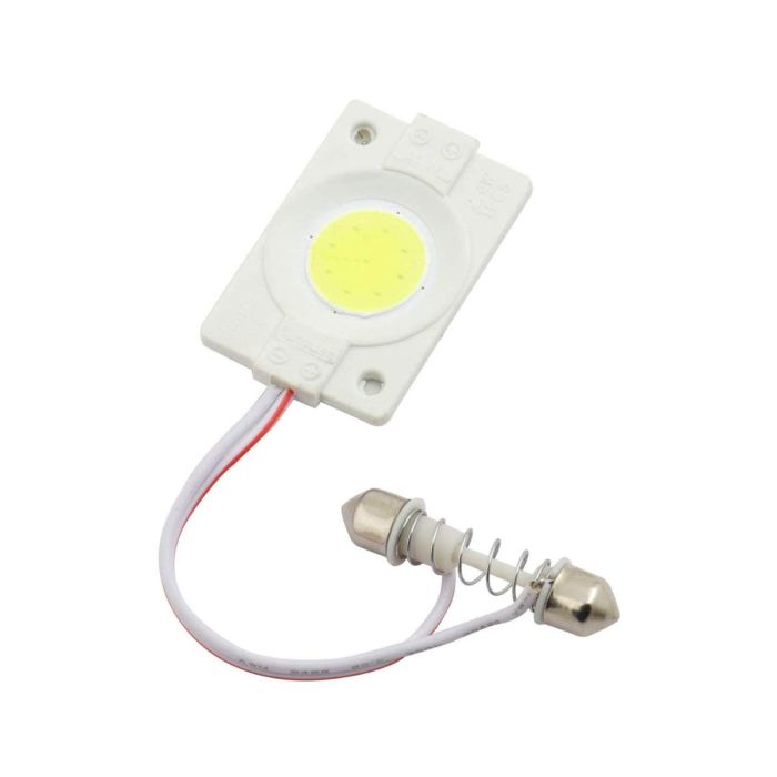 Allextreme Universal T10 LED Parking Light COB 24 SMD Super Bright White Interior Pilot License Plate 1.6W Dome Indicator Lamp Bulb for Car Bike and Motorcycle (1 PC, Round)