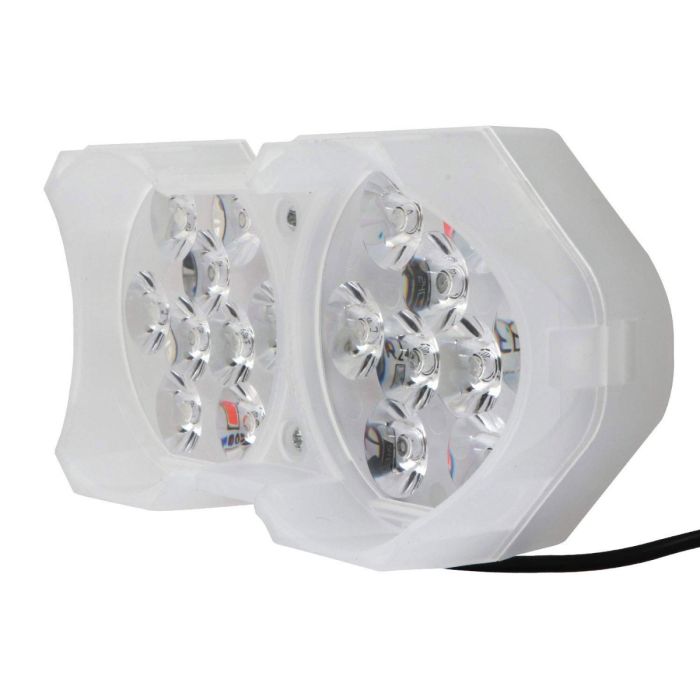 Allextreme EXF18LWS 18 LED Fog Light Spot Beam Waterproof Heavy Duty White Pod Driving Lamp for Motorcycle Bike Car SUV (30W, Spot + Strobe Lamp)