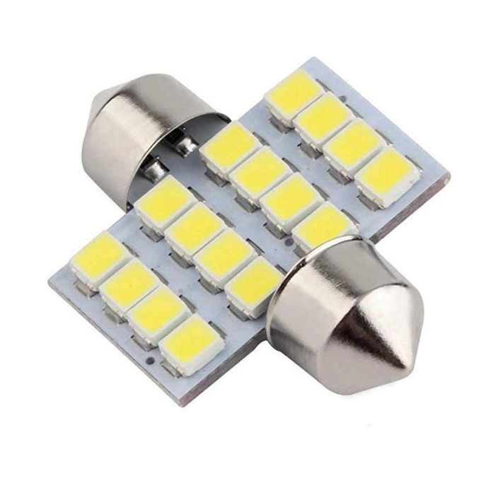 AllExtreme EXDL16G 16 LED Universal Car Interior Super Bright Roof Light Reading Dome Bulb Lamp with Festoon Holder (1 PC)