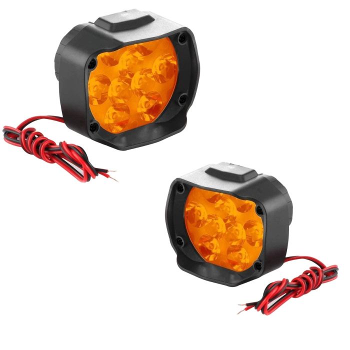 Allextreme EX9FYW2 Imported 9 LED Fog Light Spot Beam Waterproof Heavy Duty Pod Driving Work Lamp for Motorcycle Bike Car and SUV (15W, Yellow Light, 2 PCS)
