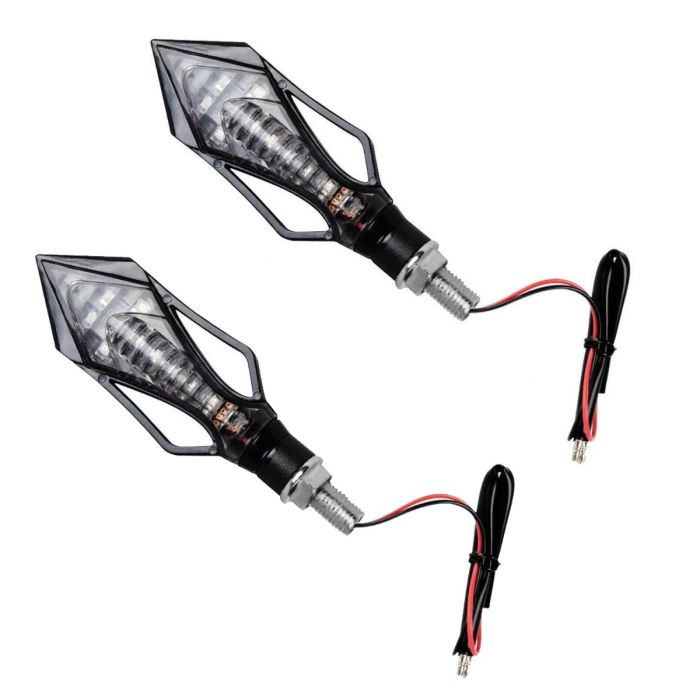 Allextreme EXAIBB2 9 LED Arrow Shape Turn Signal LED Indicators Light Blinking Light for All Bikes Suzuki Honda Kawasaki Yamaha (Blue, 9SMD, 2 PCS)