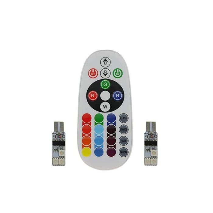 Allextreme EXT10M3 T10 RGB Car Interior Parking Lights 6SMD Super Bright Multicolour For Cars Maruti Suzuki Baleno Mercedes Benz (3W, RGB, 2 PCS)