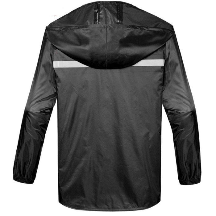 Allextreme ‎AERNC012 Unisex PVC Hooded Rain Jacket and Pant (Black XXXL)