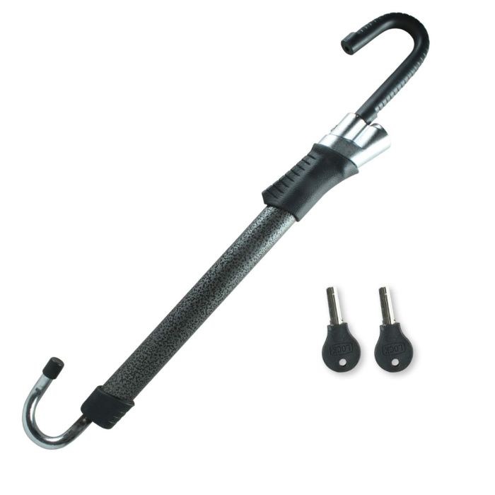 Allextreme CQ-6084 Car Steering Wheel Brake Lock Anti-Theft Retractable Double Hook Car Clutch Pedal Lock Security with 2 Keys