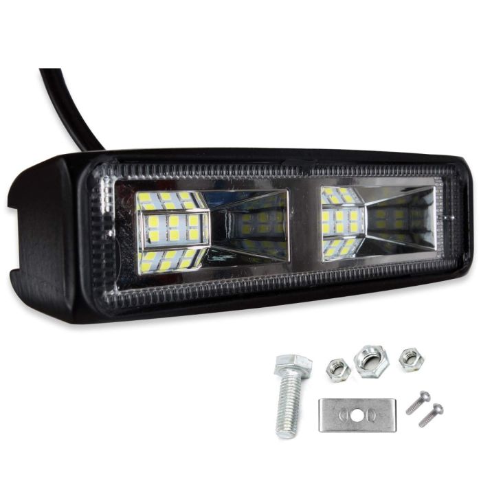 Allextreme EXLM24W1 6 inch 12 LED Dual Row Fog Light Bar with Spot Beam for Bike Car Truck (24W)