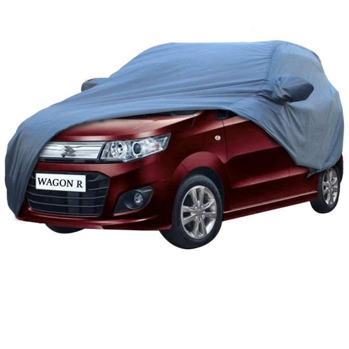 Allextreme W7006 Car Body Cover Compatible with Maruti Suzuki Wagon R Custom Fit Dustproof UV Heat Resistant Indoor Outdoor Body Protection (Blue with Mirror)