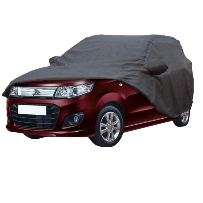 Allextreme W7004 Car Body Cover Compatible with Maruti Suzuki Wagon R Custom Fit Dustproof UV Heat Resistant Indoor Outdoor Body Protection (Grey with Mirror)