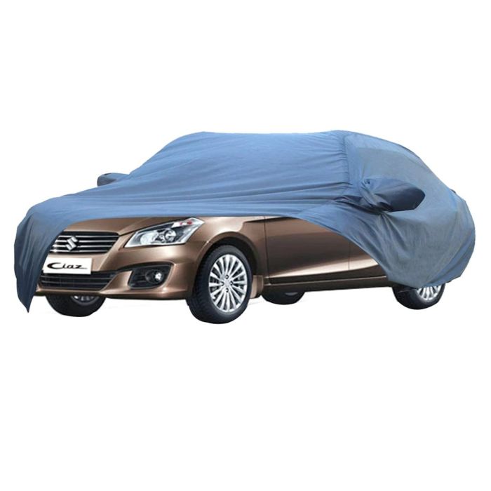 Allextreme C7006 Car Body Cover Compatible with Maruti Suzuki Ciaz Custom Fit Dustproof UV Heat Resistant Indoor Outdoor Body Protection (Blue with Mirror)