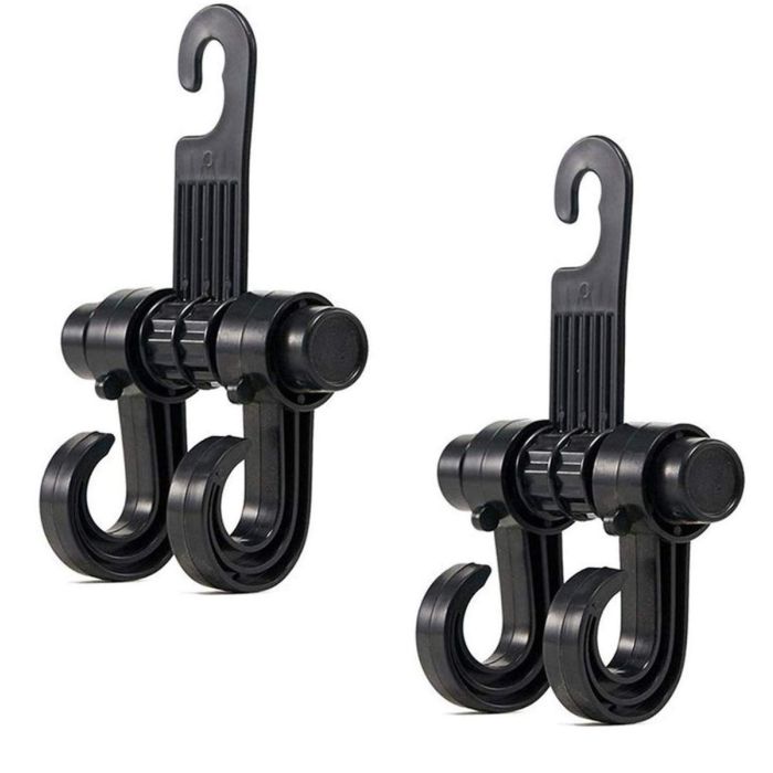 AllExtreme EXCSHB2 Car Seat Back Hook Headrest Hanger Clip Holder forBag Purse Cloth & Grocery (2 Hook)