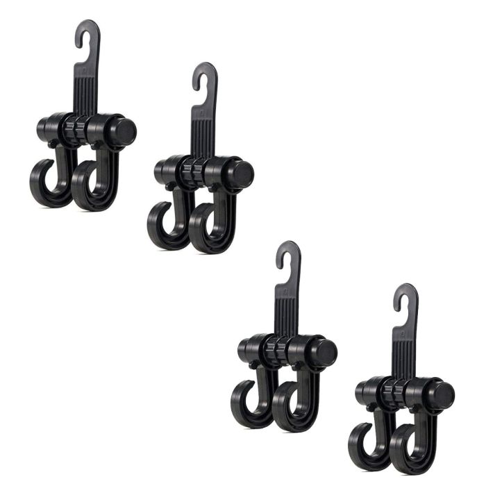 AllExtreme EXCSHB4 Car Seat Back Hook Headrest Hanger Clip Holder for Bag Purse Cloth & Grocery (4 Pcs)