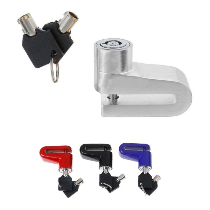 AllExtreme EXHLBL07 Heavy Duty Disc Brake Lock Anti Theft Stainless Steel 7mm Pin Wheel Locking Security Lock for Bike and Motorcycle (Color may Vary)