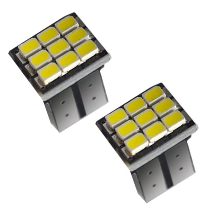 Allextreme EXT10G2W Universal T10 9 LED Parking Light COB Super Bright Interior Pilot License Plate Dome Indicator Lamp Bulb for Car Bike and Motorcycle (2W, White, 2 PCS)