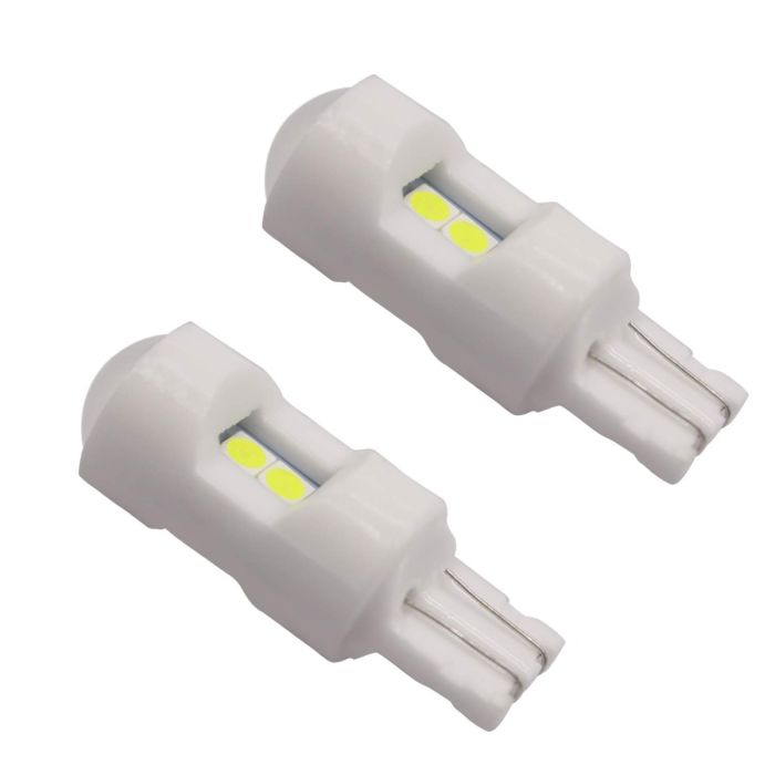 Allextreme EXF10L2 Universal T10 6 LED Parking Light COB Super Bright Interior Pilot License Plate Dome Indicator Lamp Bulb for Car Bike and Motorcycle (2W, White, 2 PCS)