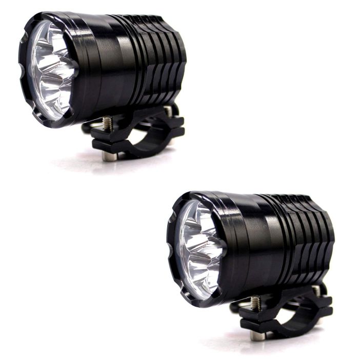 Allextreme EXAF6LP2 6 LED CREE SMD Projector Auxiliary Fog Lamp Spot Flood Beam Worklight for Cars Motorcycle and Bikes (18W, White Light, 2 PCs)