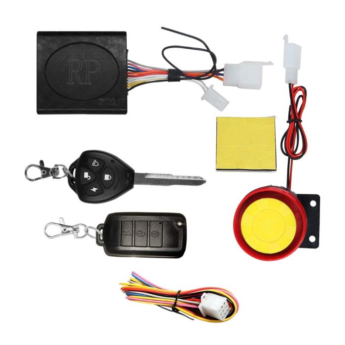 AllExtreme EXBAK0N 12v Universal Security Alarm System with Dual Remote Control Engine Start for Motorcycle Motorbike Scooter
