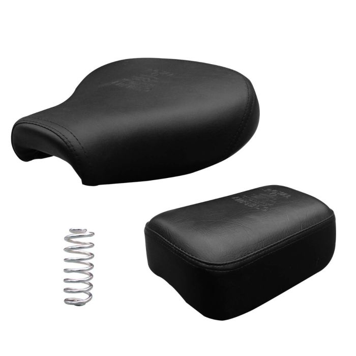Allextreme Motorcycle Seat Cover PU Leather Anti Skid Split Water-Resistant Bike Cushion Compatible with Classic 350 & 500cc (Black, Model-7)