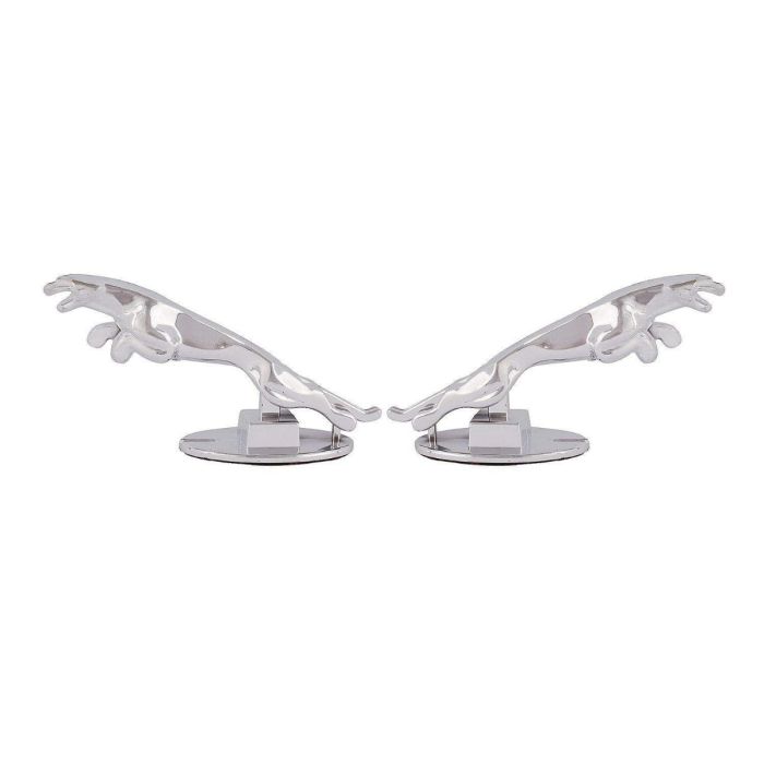 AllExtreme EXCJEL2 Jaguar Style Bike Styling Front Mudguard Ornament Sign Emblem Logo with Chrome Finishing for Motorcycles & Bikes (Chrome, 2 PCS)