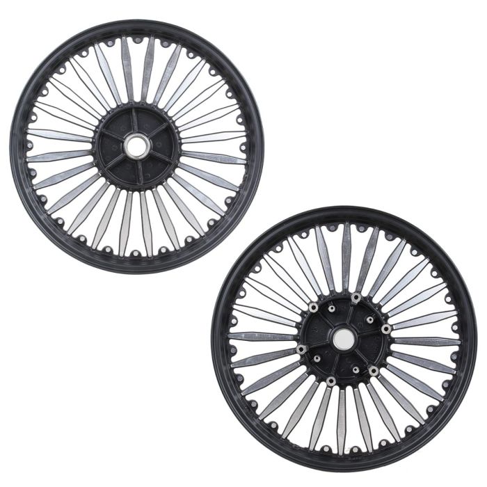 AllExtreme ‎SST4D6CD 19" Front & 18" Rear Disc Tire Alloy Wheel Heavy Duty High Durability Compatible with Bullet Classic Single Disc (2 Pcs)