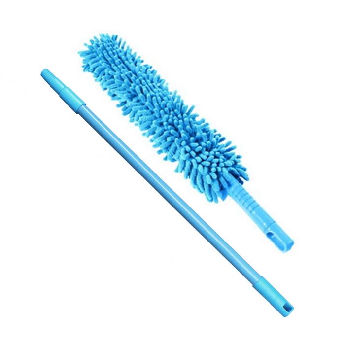AllExtreme AEXMB01 Microfiber Brush with Flexible Plastic Handle Chenille Duster Washable Cleaning Mop for Cars Fans Ceiling Furniture & Home (1 Pc, Multicolor)