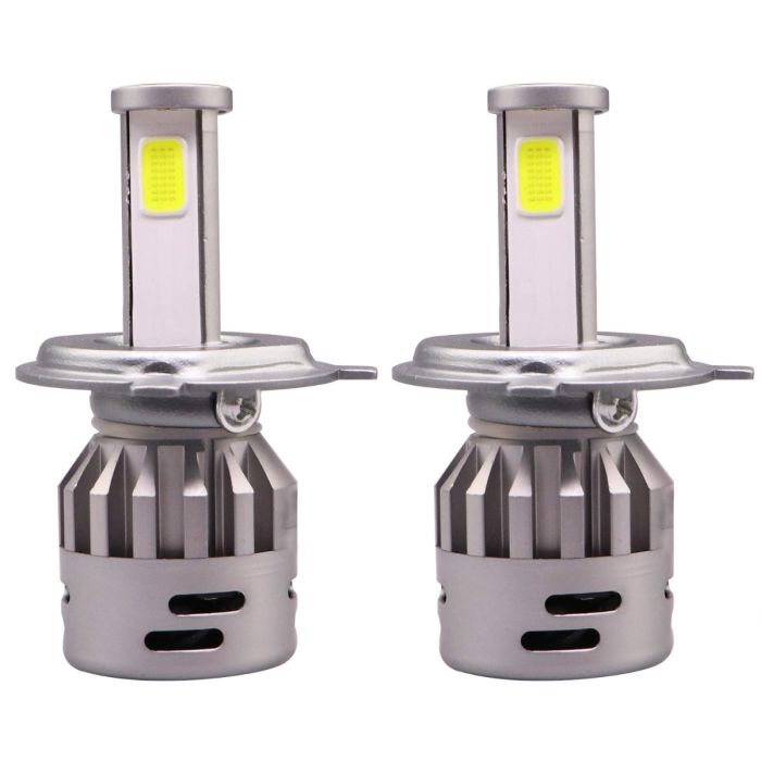 Allextreme EX2BHT2 H4 LED Headlight Bulb with Cooling Fan 36W Head lamp Conversion Kit for Bike Car SUV nd Motorcycles (2Pcs, White)