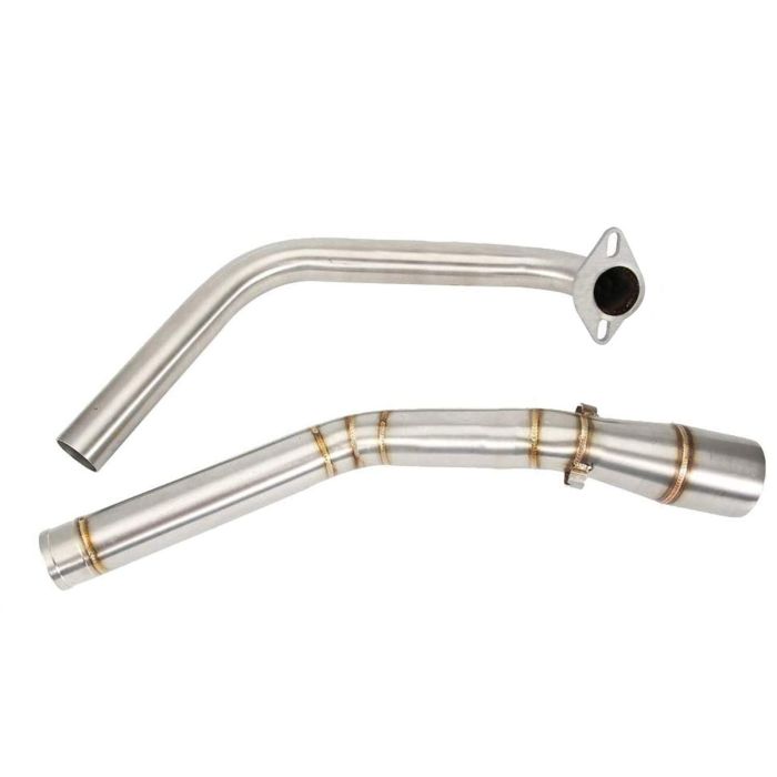 AllExtreme EXMER15 Motorcycle Silencer Bend Pipe Compatible for Yamaha R15 V3 Stainless Steel Exhaust Muffler (Silver)
