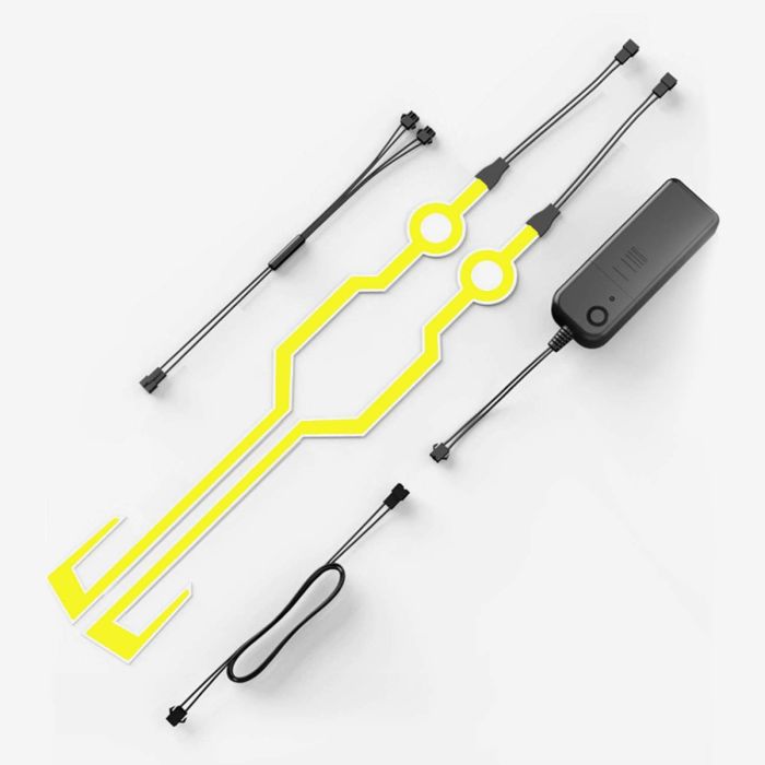 Allextreme Extps1D El Led Helmet Light Strip With 3 Modes Flashing Night Bike Motorcycle Riding Signal Sticker (Yellow), Motorcycling