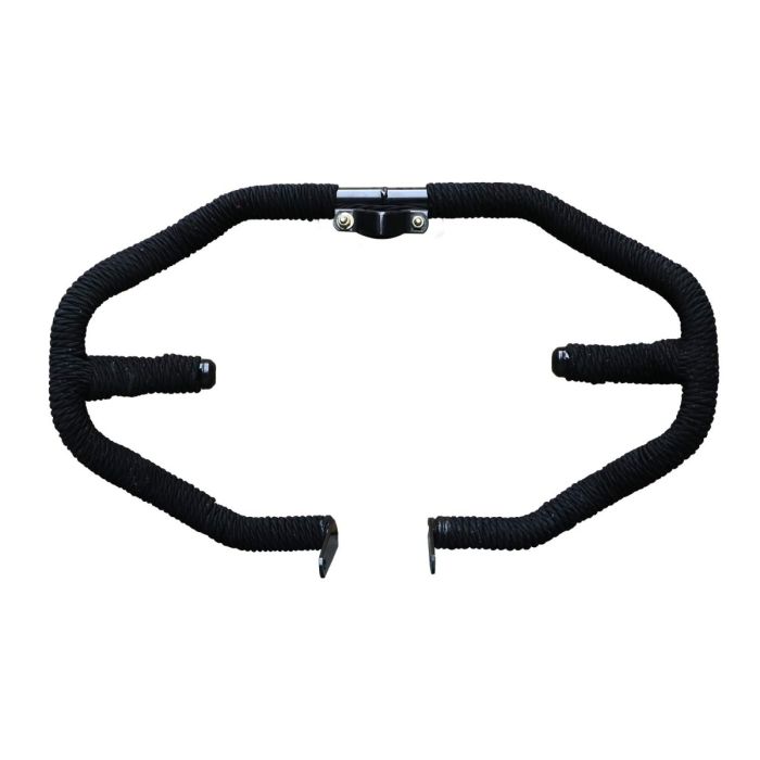 Allextreme EX9SL1B Heavy Duty Metal Leg Guard Front Bike Safety Crash Bar with Wrapped Black Rope Compatible for BS3, BS4 and BS6 Model Royal Enfield Bullet 350cc and 500cc (Black)