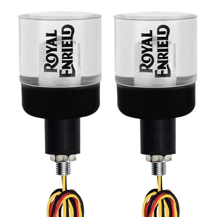 Allextreme EXBTI2BP Motorcycle Turn Signal LED Light Indicator Colorful Blinker Bike 7/8" Handle Bar End Plug Cap DRL Lamp (2 Pcs, Orange & White)