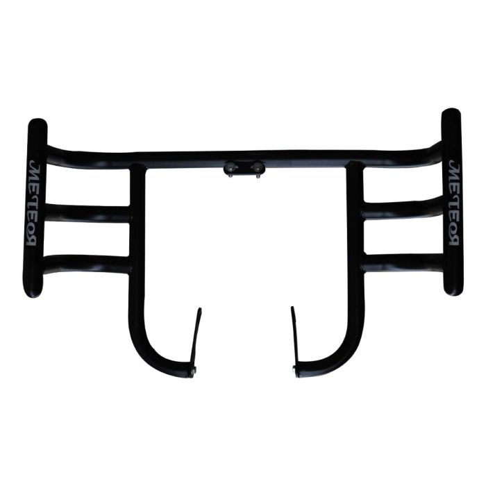 AllExtreme EXLGS5B Heavy Duty Stainless Steel Leg Guard with Black Coating Front Bike Safety Crash Bar Compatible for Reborn and Meteor (Black)