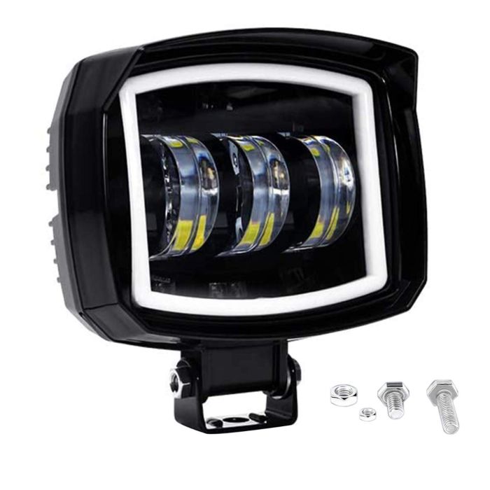 Allextreme EX3LFP1 3 LED Headlight Lamp Universal Waterproof Off Road Driving CREE LED Fog Light with Mounting Brackets for Bike, Jeep and Cars (30W, White,1 Pc)