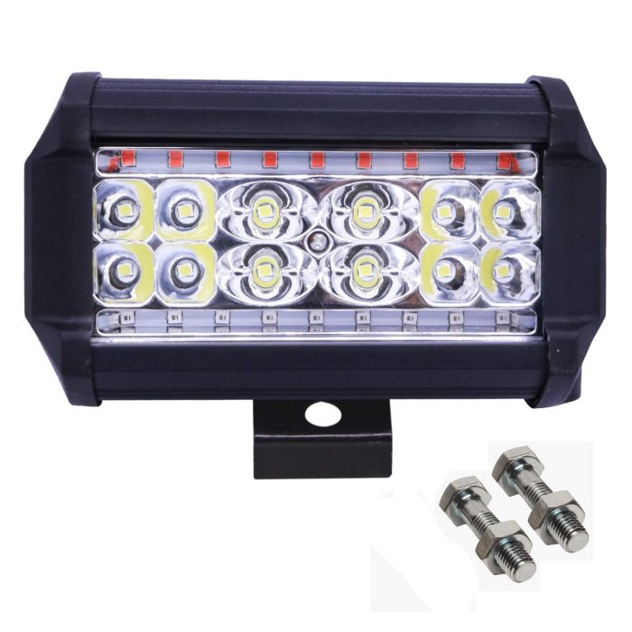 Allextreme EX30F1P 30 LED Fog Light Bar Flood LED Work Multi Rows Amber & White Light Waterproof Driving Lamp Universal for Car Motorcycle Bike (60W, 1 Pc)