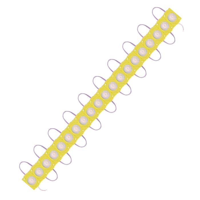 AllExtreme EXM1ILY 1 LED Module Light Interior Exterior 12V 5730 Injection Decorative Lamp with Adhesive Backside for Car, Home & Decoration (20 Strips, Yellow)