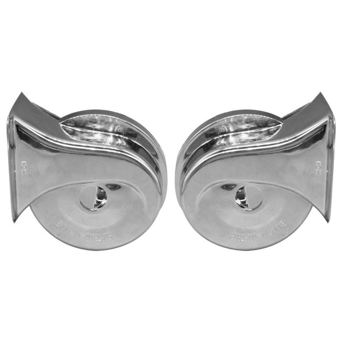 AllExtreme SHONTONE-C SHON CHROME Bike & Car Horns Super Loud Sound Air Siren (12V, Silver, 2 Pcs)