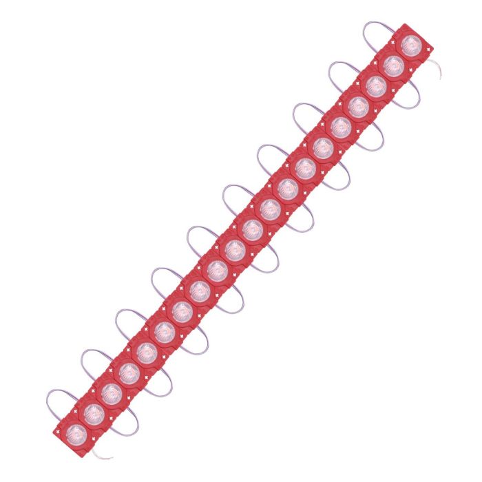 AllExtreme EXM1ILR 1 LED Module Light Interior Exterior 12V 5730 Injection Decorative Lamp with Adhesive Backside for Car, Home & Decoration (20 Strips, Red)