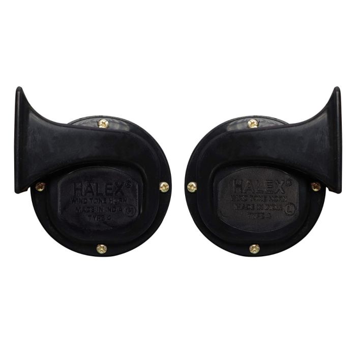 AllExtreme WINDTONE HORN SHON Universal Horns Super Loud Sound Air Siren Ideal Bikes, Cars, Trucks (12V, Black & Gold, 2 Pcs)