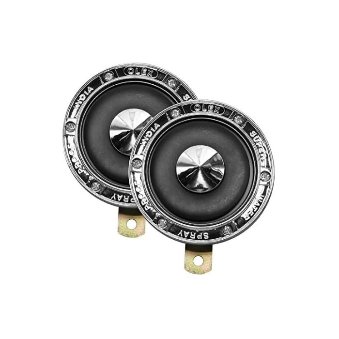 AllExtreme OLEX Super New Horn Bike & Car Horns Super Loud Sound Air Siren (12V, Black & Silver, 2 Pcs)