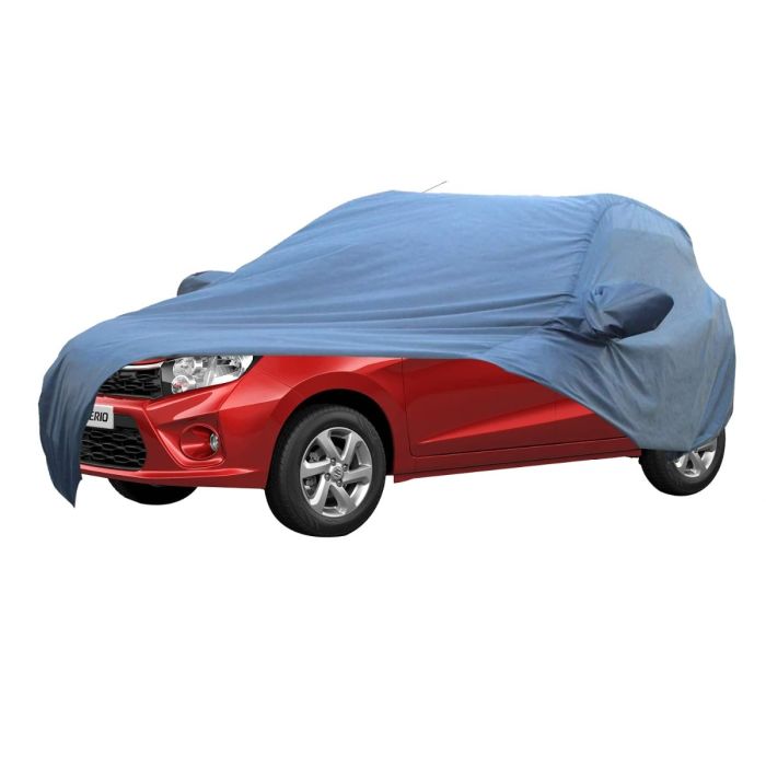 Allextreme MC7006 Car Body Cover Compatible with Maruti Suzuki Celerio Custom Fit Dustproof UV Heat Resistant Indoor Outdoor Body Protection (Blue with Mirror)
